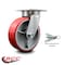 Service Caster 6 Inch Kingpinless Red Poly on Steel Wheel Swivel Caster with Swivel Lock SCC SCC-KP30S620-PUR-RS-BSL - alternate 5